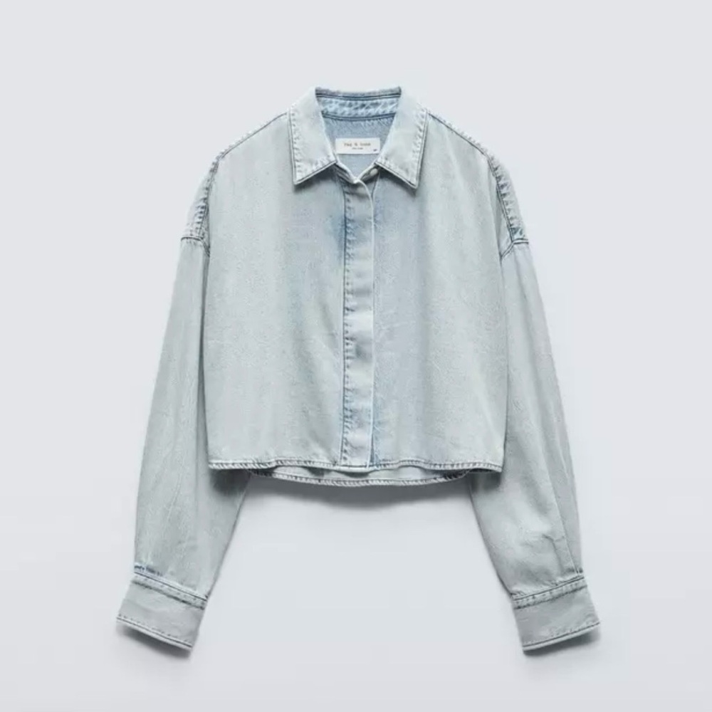 rag & bone Beatrice Ultra Featherweight Cropped Shirt